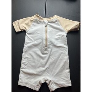 Leveret Baby One Piece UPF 50 Rash Guard/Swimsuit, 3-6 Month Front Zip Neutral